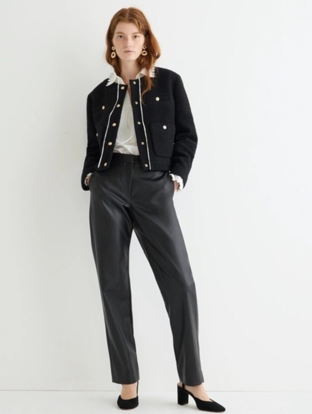 J.Crew Kate Faux Leather straight-leg pant in vegan leather 12